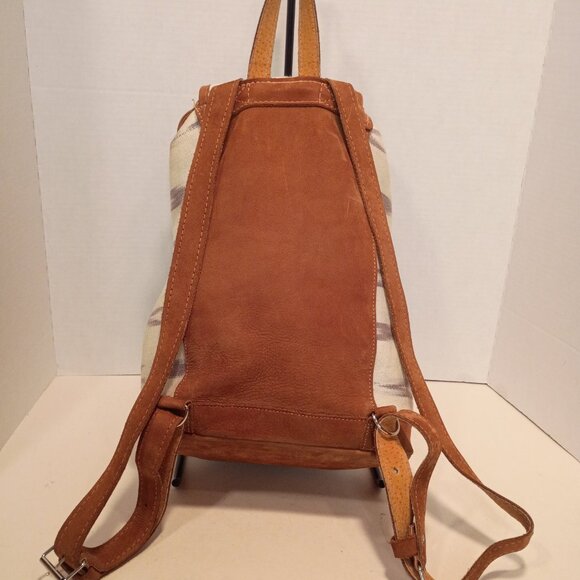 Boutique Brand DRIFTLESS STYLE Print Tan Denim w Tan Nubuck Leather Backpack main image 10